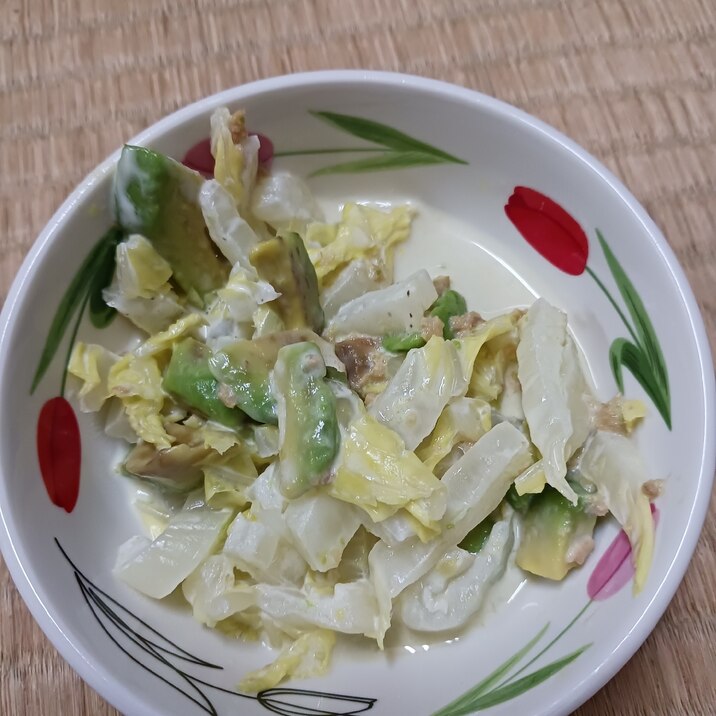 アボカド　白菜、鯖フレークサラダ